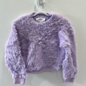 Zara Feather Effect Purple Sweater Kids Size 6
